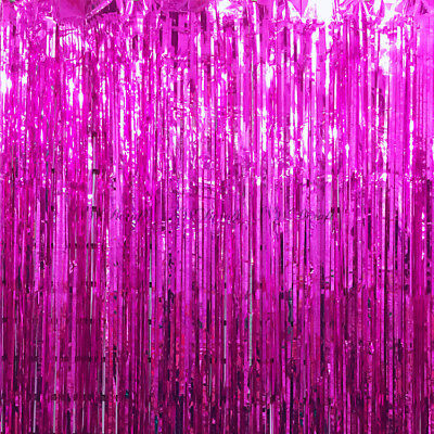 2 Pack - Hot Pink foil curtain backdrop