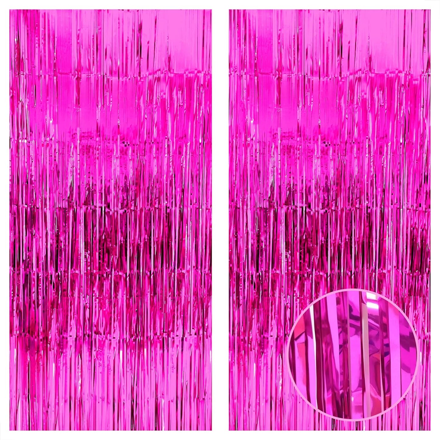 2 Pack - Hot Pink foil curtain backdrop